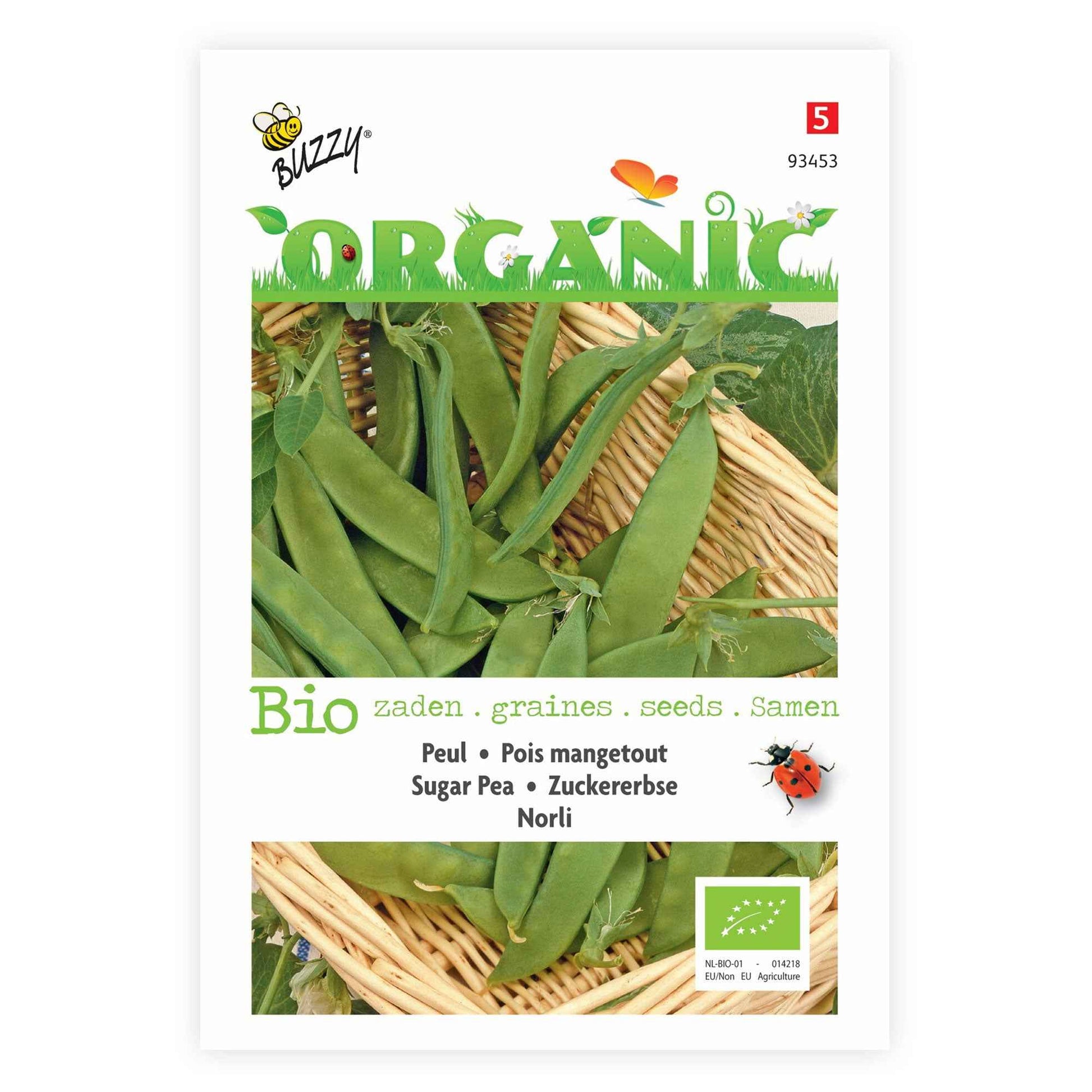 Schoten Pisum 'Norli' - Biologisch 2 m² - Gemüsesamen - Bio-Gartenpflanzen