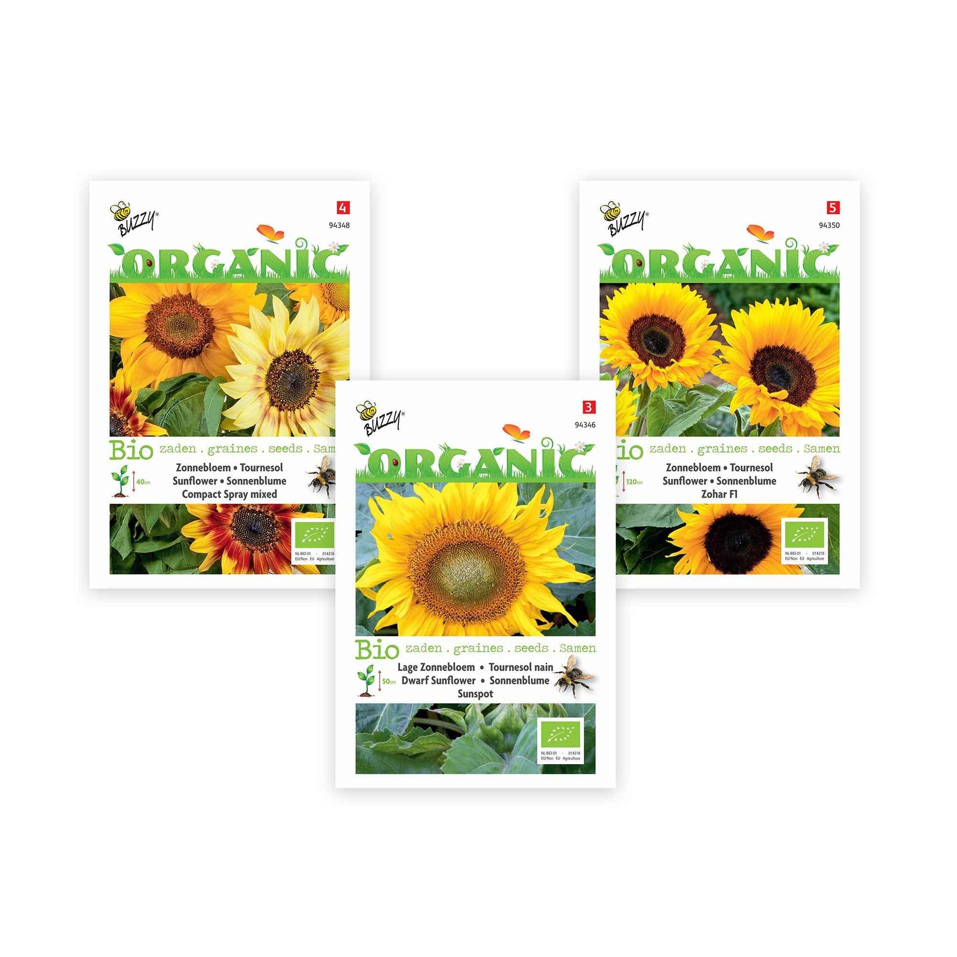 Sonnenblumenpaket Helianthus 'Sonnenblumenmeer' - Biologisch gelb 9 m² - Blumensamen - Blumensaat