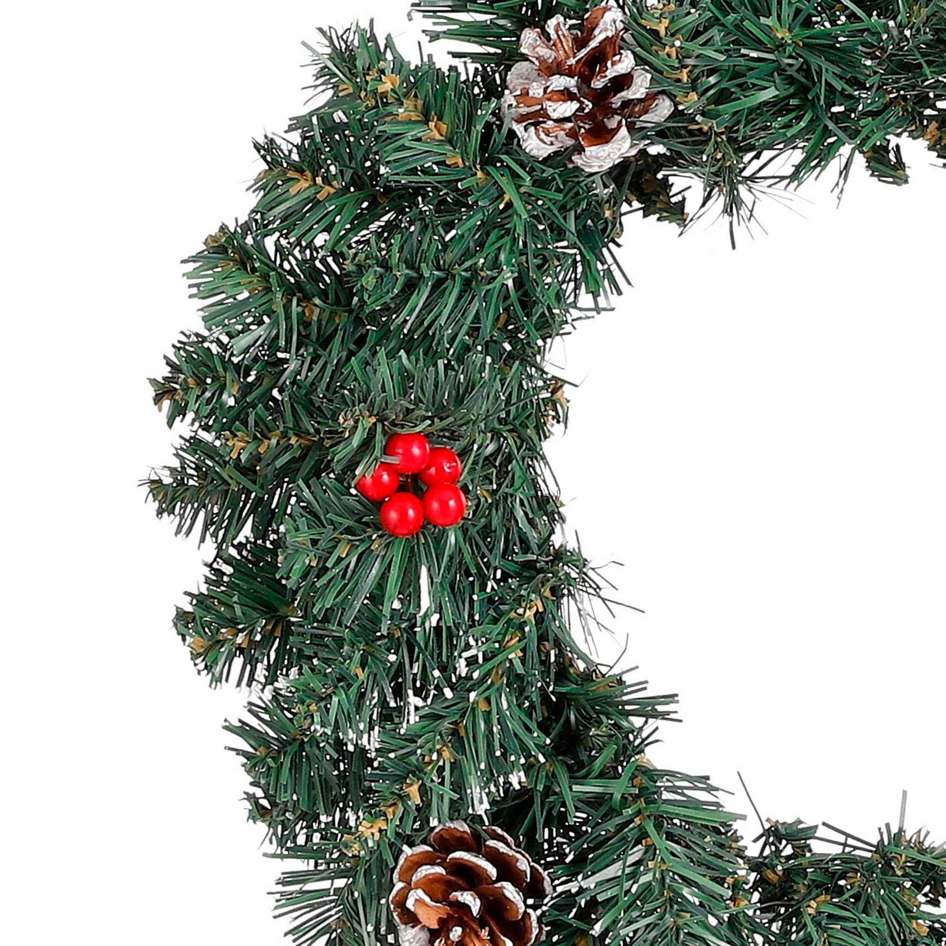 Künstlicher Weihnachtskranz 'Creston' mit Schneekuppen und Weihnachtsdeko 35 cm - Weihnachtsdekoration